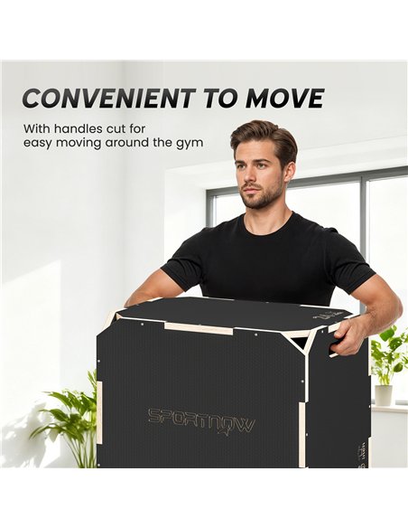 SPORTNOW Non-Slip Plyo Box, Corner-free Wooden Jump Box, 41 x 61 x 51 cm - pic 174549 | FastDaddyshop