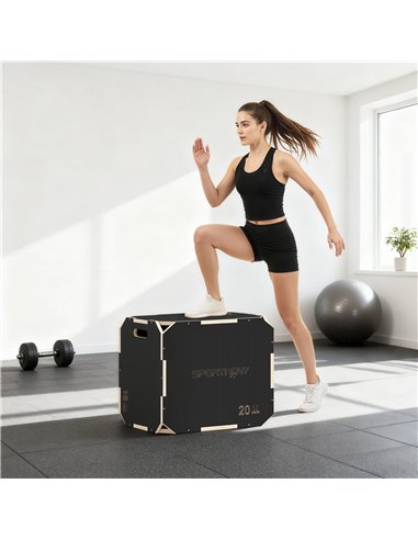 SPORTNOW Non-Slip Plyo Box, Corner-free Wooden Jump Box, 41 x 61 x 51 cm
