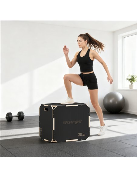 SPORTNOW Non-Slip Plyo Box, Corner-free Wooden Jump Box, 41 x 61 x 51 cm - pic 174550 | FastDaddyshop