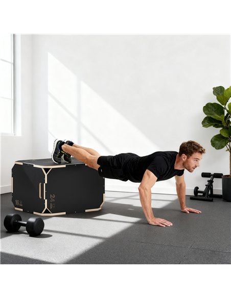 SPORTNOW Non-Slip Plyo Box, Corner-free Wooden Jump Box, 41 x 61 x 51 cm - pic 174551 | FastDaddyshop