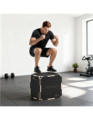 SPORTNOW Non-Slip Plyo Box, Corner-free Wooden Jump Box, 41 x 51 x 48 cm