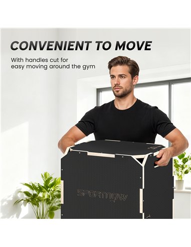 SPORTNOW Non-Slip Plyo Box, Corner-free Wooden Jump Box, 41 x 51 x 48 cm