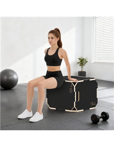 SPORTNOW Non-Slip Plyo Box, Corner-free Wooden Jump Box, 41 x 51 x 48 cm