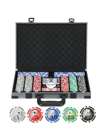 SPORTNOW 400-Piece Poker Chips Set with Lightweight ABS Case, Casino Texas Holdem Poker Set with Mat, 11.5g Numbered Poker Chips - pic 174561 | FastDaddyshop