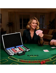 SPORTNOW 400-Piece Poker Chips Set with Lightweight ABS Case, Casino Texas Holdem Poker Set with Mat, 11.5g Numbered Poker Chips 2