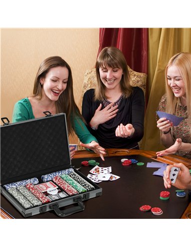 SPORTNOW 400-Piece Poker Chips Set with Lightweight ABS Case, Casino Texas Holdem Poker Set with Mat, 11.5g Numbered Poker Chips