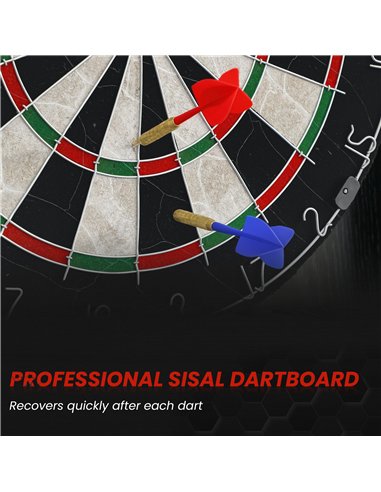 SPORTNOW Bristle Dartboard with Cabinet, 6 Steel Tip Darts, Cabinet