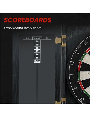 SPORTNOW Bristle Dartboard with Cabinet, 6 Steel Tip Darts, Cabinet