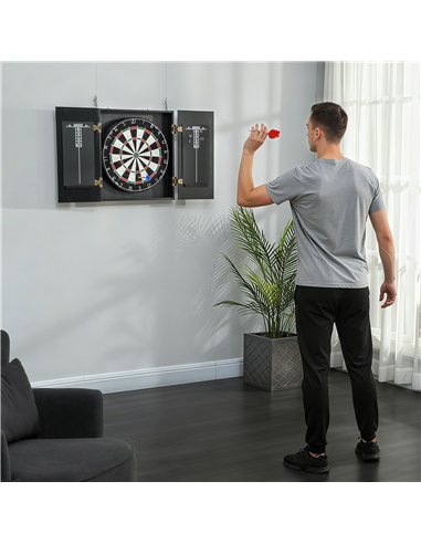 SPORTNOW Bristle Dartboard with Cabinet, 6 Steel Tip Darts, Cabinet
