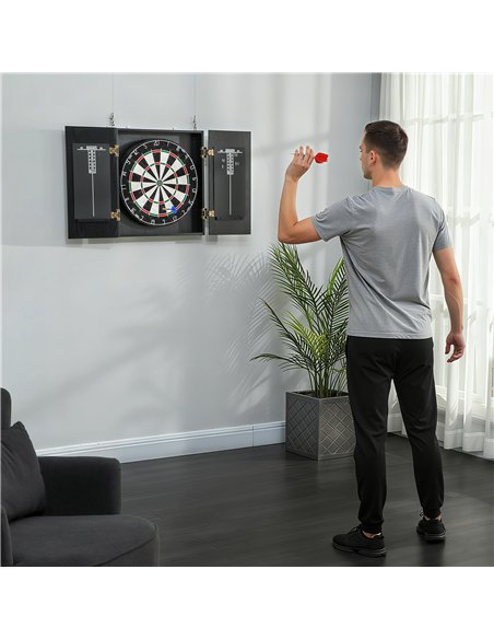 SPORTNOW Bristle Dartboard with Cabinet, 6 Steel Tip Darts, Cabinet - pic 174577 | FastDaddyshop