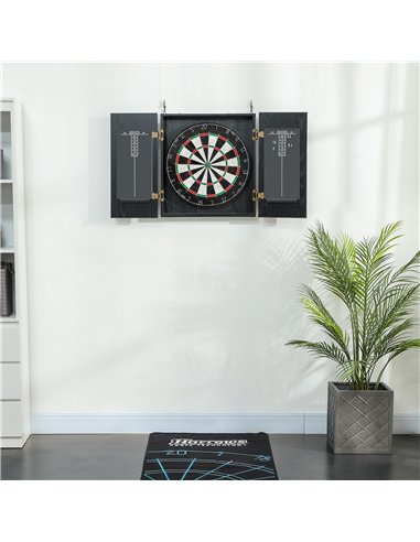 SPORTNOW Bristle Dartboard with Cabinet, 6 Steel Tip Darts, Cabinet