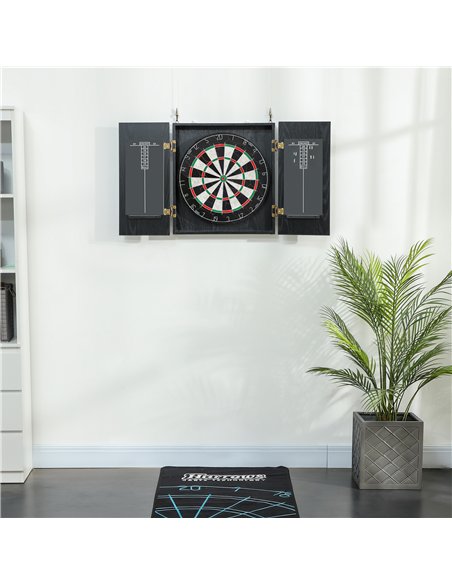SPORTNOW Bristle Dartboard with Cabinet, 6 Steel Tip Darts, Cabinet - pic 174578 | FastDaddyshop