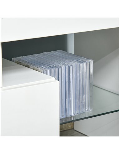 Homcom 1300mm High Gloss Futuristic TV Stand with LED Lights, White