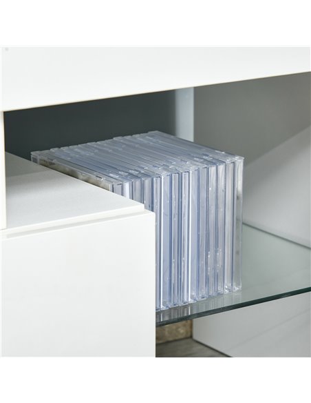 Homcom 1300mm High Gloss Futuristic TV Stand with LED Lights, White - pic 17462 | FastDaddyshop
