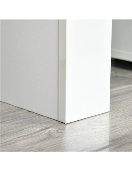 Homcom 1300mm High Gloss Futuristic TV Stand with LED Lights, White - pic 17463 | FastDaddyshop