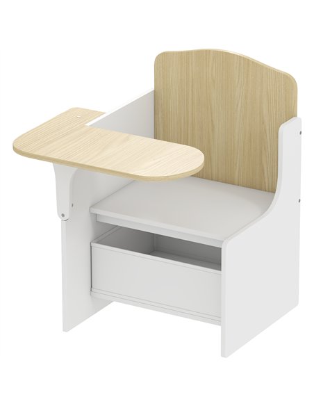AIYAPLAY Kids Table and Chair Set, Children Desk and Chair with Storage Bins for Playing, Reading, Painting, for Ages 3-5, White - pic 174642 | FastDaddyshop