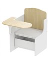 AIYAPLAY Kids Table and Chair Set, Children Desk and Chair with Storage Bins for Playing, Reading, Painting, for Ages 3-5, White