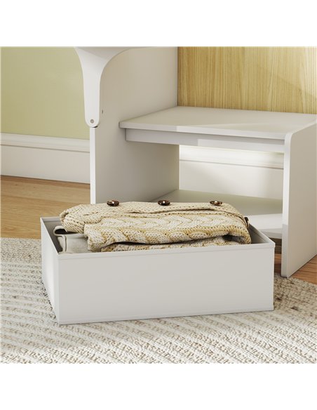 AIYAPLAY Kids Table and Chair Set, Children Desk and Chair with Storage Bins for Playing, Reading, Painting, for Ages 3-5, White - pic 174650 | FastDaddyshop