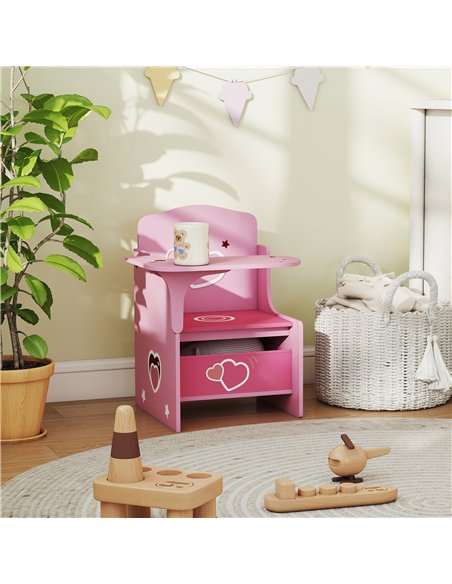 AIYAPLAY Kids Table and Chair Set, Children Desk and Chair with Storage Bins for Playing, Reading, Painting, for Ages 3-5, Pink - pic 174659 | FastDaddyshop