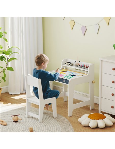 AIYAPLAY Art Table and Chair Set for children, Kids Art Desk and Chair Set with Storage Shelf and Drawers - pic 174661 | FastDaddyshop