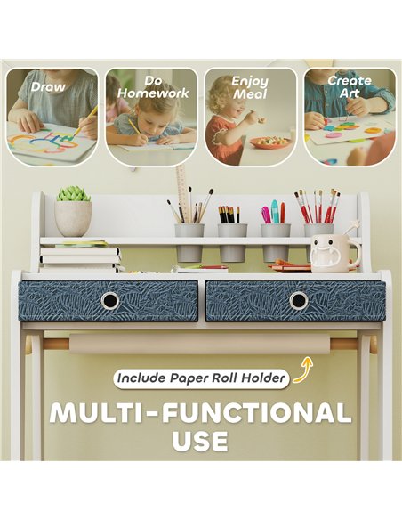 AIYAPLAY Art Table and Chair Set for children, Kids Art Desk and Chair Set with Storage Shelf and Drawers - pic 174663 | FastDaddyshop