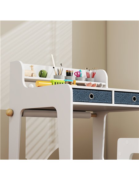 AIYAPLAY Art Table and Chair Set for children, Kids Art Desk and Chair Set with Storage Shelf and Drawers - pic 174668 | FastDaddyshop