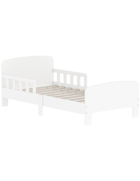 AIYAPLAY Toddler Bed, Kids Bed Frame with Safety Side Rails, Kids Bedroom Furniture for Ages 3-8 Years, White - pic 174714 | FastDaddyshop