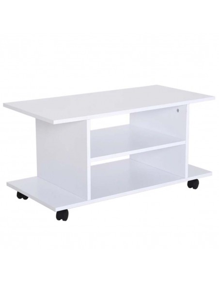 Homcom Modern TV Stand with Shelves, White - pic 17472 | FastDaddyshop