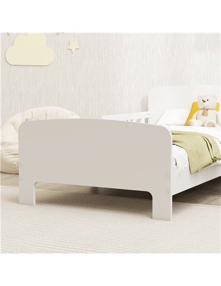 AIYAPLAY Toddler Bed, Kids Bed Frame with Safety Side Rails, Kids Bedroom Furniture for Ages 3-8 Years, White - pic 174722 | FastDaddyshop