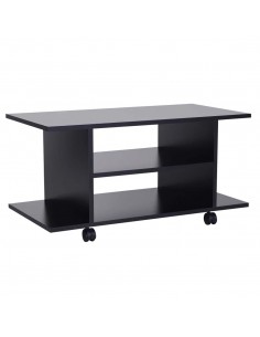 Homcom Modern TV Stand with Shelves, Black