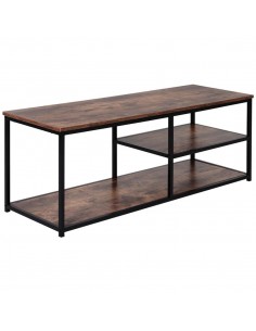 Homcom Multi Shelf Industrial-Style TV Stand, Wood-Effect