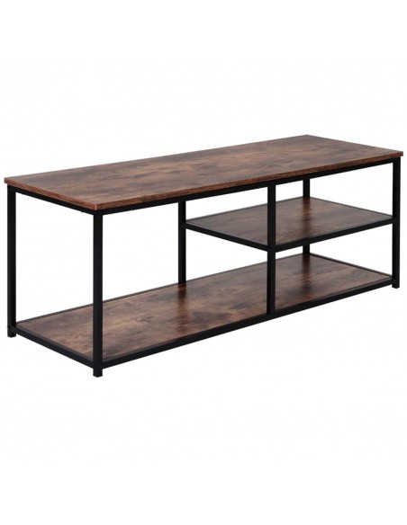 Homcom Multi Shelf Industrial-Style TV Stand, Wood-Effect - pic 17475 | FastDaddyshop