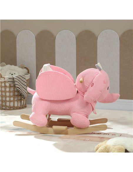 AIYAPLAY Kids Rocking Horse, Baby Ride on Elephant Rocker with Safety Belt and Sound for Toddlers 18 to 36 Months, Pink - pic 174775 | FastDaddyshop
