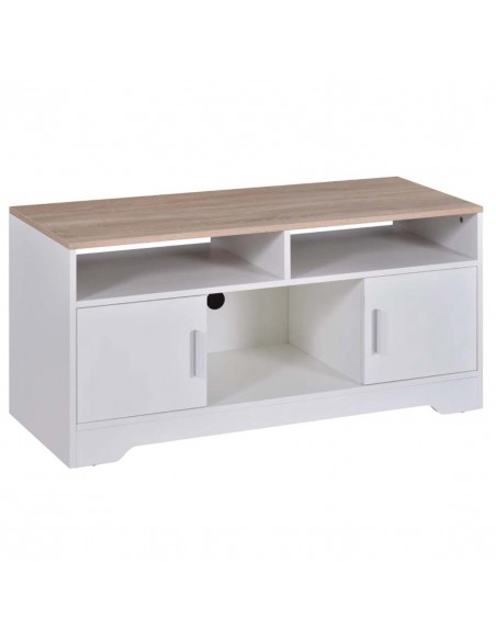 Homcom 1050mm Boxy TV Stand, with Wood-Effect Table Top - pic 17478 | FastDaddyshop