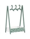 AIYAPLAY Baby Clothing Rack with Hangers, Storage Shelf for Bedroom, Leaf Theme, for Ages 3-6, Green