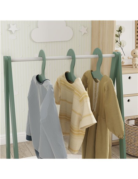 AIYAPLAY Baby Clothing Rack with Hangers, Storage Shelf for Bedroom, Leaf Theme, for Ages 3-6, Green - pic 174829 | FastDaddyshop