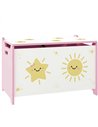AIYAPLAY Toy Box with Lid, Safety Hinges and Groove Handles, Toy Storage organiser for Kids, Living Room, Playroom, Pink