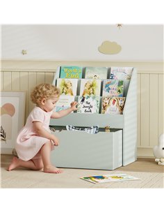 AIYAPLAY Bookcase for Kids with Shelves, Drawer, Bookcase for Bedroom, Playroom, Green 2