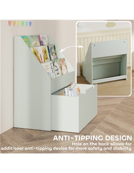 AIYAPLAY Bookcase for Kids with Shelves, Drawer, Bookcase for Bedroom, Playroom, Green - pic 174862 | FastDaddyshop
