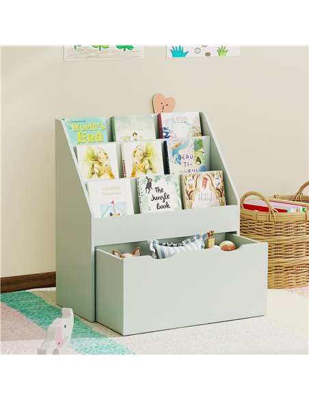 AIYAPLAY Bookcase for Kids with Shelves, Drawer, Bookcase for Bedroom, Playroom, Green - pic 174865 | FastDaddyshop