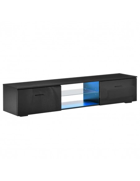 Homcom 1600mm TV Stand Cabinet with LED RGB Lights and Remote Control, Black - pic 17489 | FastDaddyshop