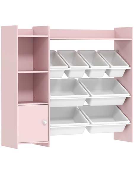 AIYAPLAY Toy Storage Unit with 8 Removable Bins, Storage Shelves, Cabinet, Pink - pic 174894 | FastDaddyshop
