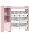 AIYAPLAY Toy Storage Unit with 8 Removable Bins, Storage Shelves, Cabinet, Pink