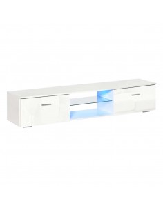 Homcom 1600mm TV Stand Cabinet with LED RGB Lights and Remote Control, White