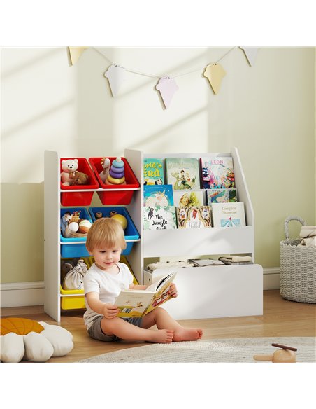 AIYAPLAY Toy Storage Unit, 3-Tier Toy Organiser Shelf with 6 Removable Storage Bins for Bedroom, Nursery, Multicoloured - pic 174922 | FastDaddyshop