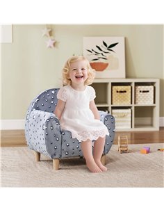 AIYAPLAY Kids Armchair, Glow in the Dark Chair with Star Design for Bedroom, Playroom, Kids Room, Grey 2