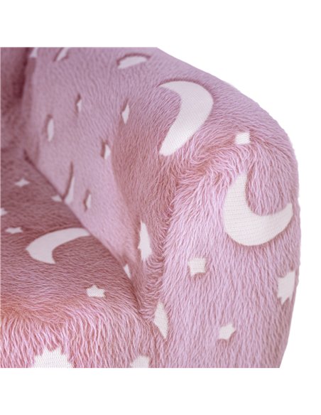 AIYAPLAY Kids Armchair, Glow in the Dark Chair with Star Design for Bedroom, Playroom, Kids Room, Pink - pic 174955 | FastDaddyshop