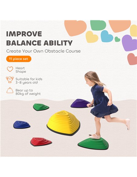 AIYAPLAY 6-Piece Stepping Stones for Kids, Stackable Sensory Toys Outdoor Indoor, Obstacle Course for Balance and Motor Skills - pic 174960 | FastDaddyshop