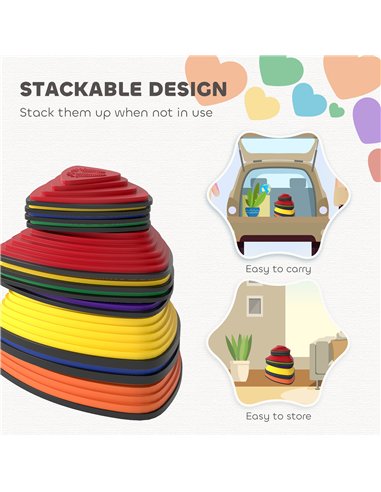 AIYAPLAY 11-Piece Stepping Stones for Kids, Stackable Sensory Toys Outdoor Indoor, Obstacle Course for Balance and Motor Skills