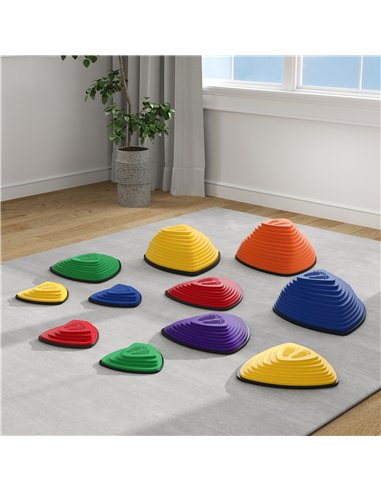 AIYAPLAY 11-Piece Stepping Stones for Kids, Stackable Sensory Toys Outdoor Indoor, Obstacle Course for Balance and Motor Skills